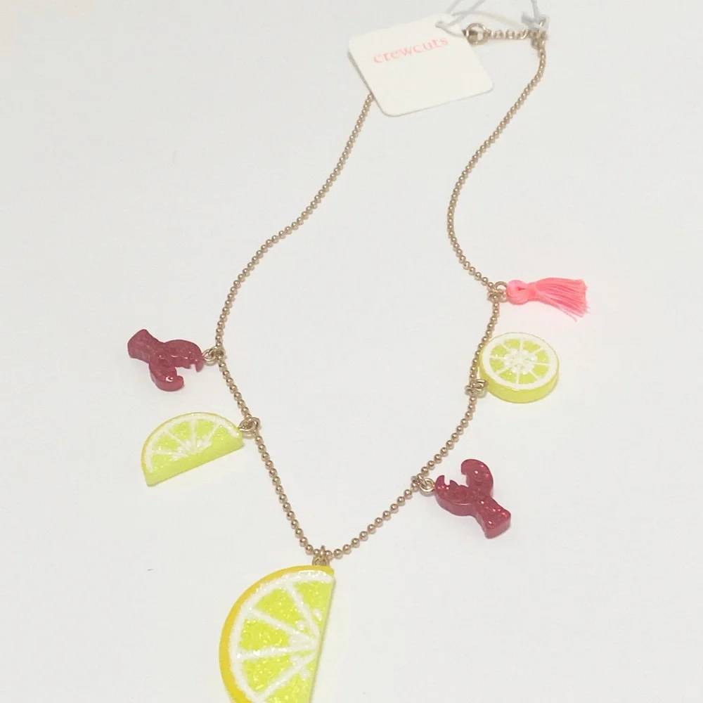 J. Crew | Crewcuts Lemon & Lobster Necklace NWT